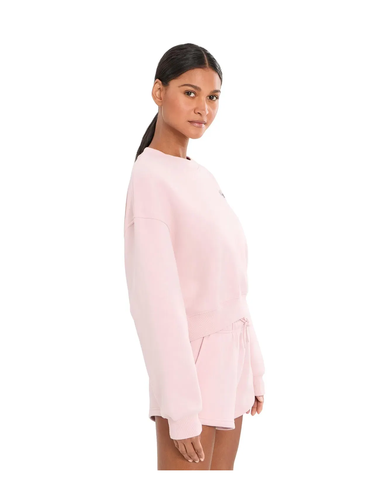 Толстовка Trackside Fleece Crew New Balance — изображение 3 из 5, розовый