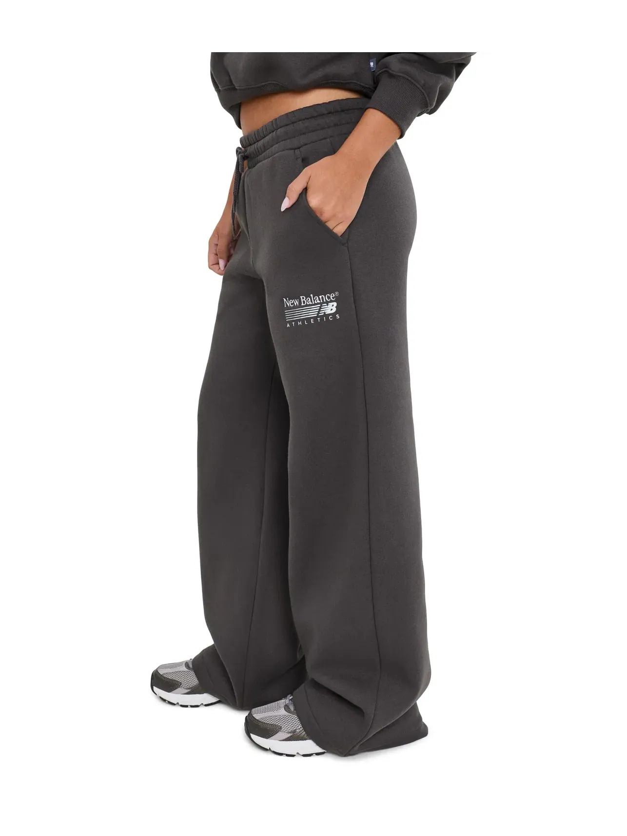 Брюки флисовые Trackside Fleece Pants New Balance — изображение 3 из 5, черный