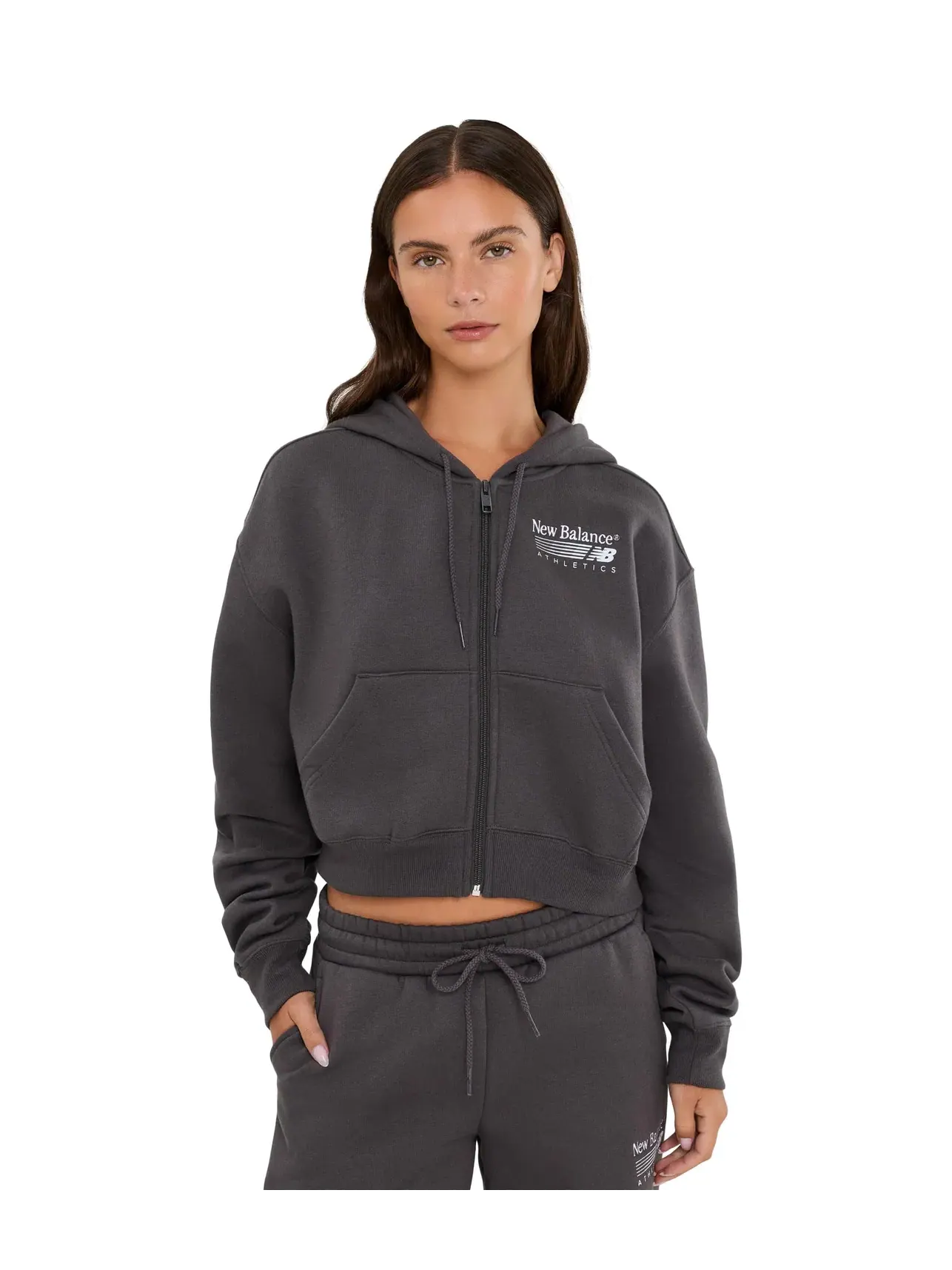 Флисовая толстовка на молнии Trackside Fleece Full Zip New Balance — изображение 1 из 5, черный
