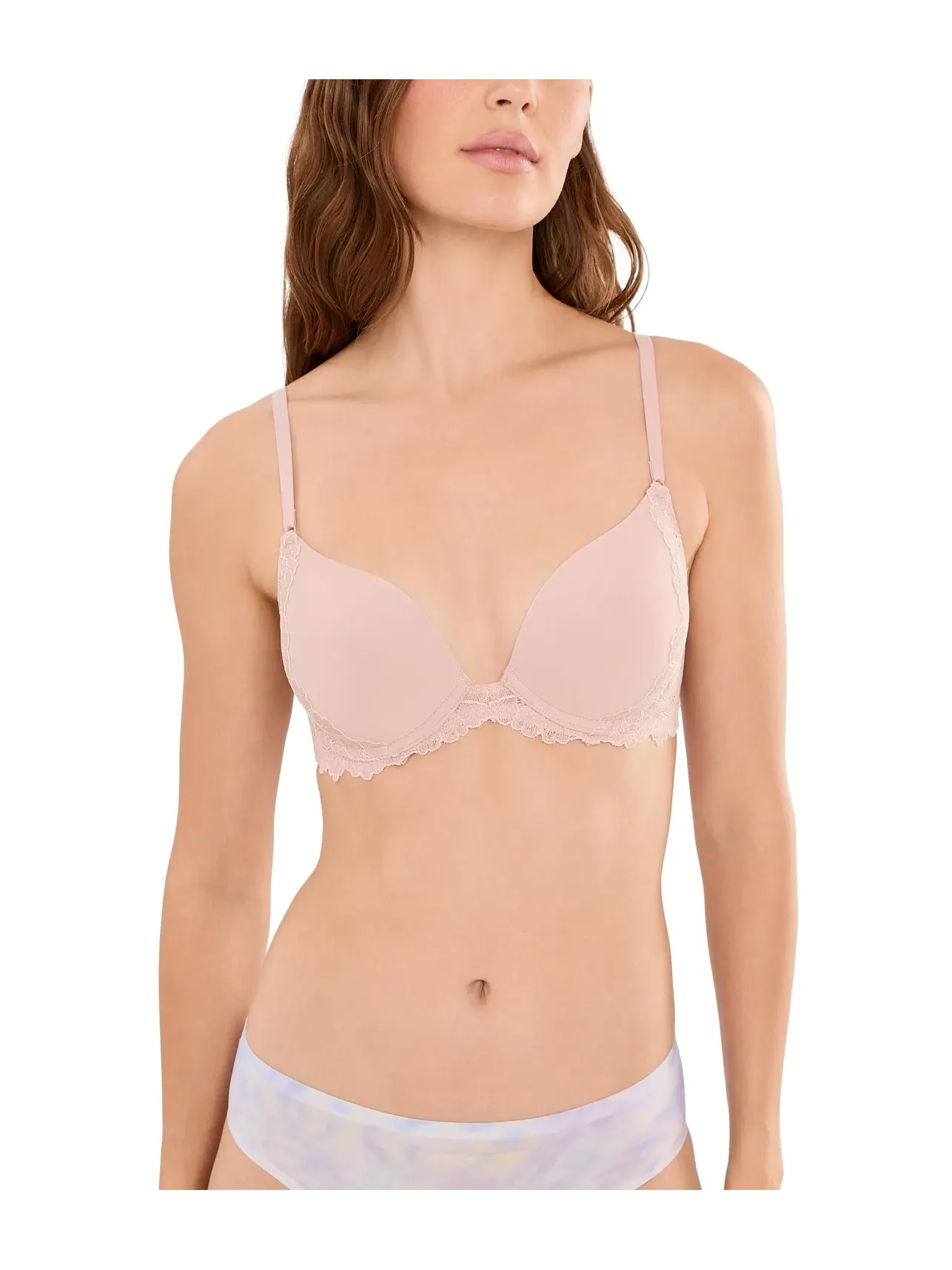 Бюстгальтер-деми под футболку Peony Demi T-Shirt Bra Natori — изображение 1 из 4, розовый бежевый/розовый