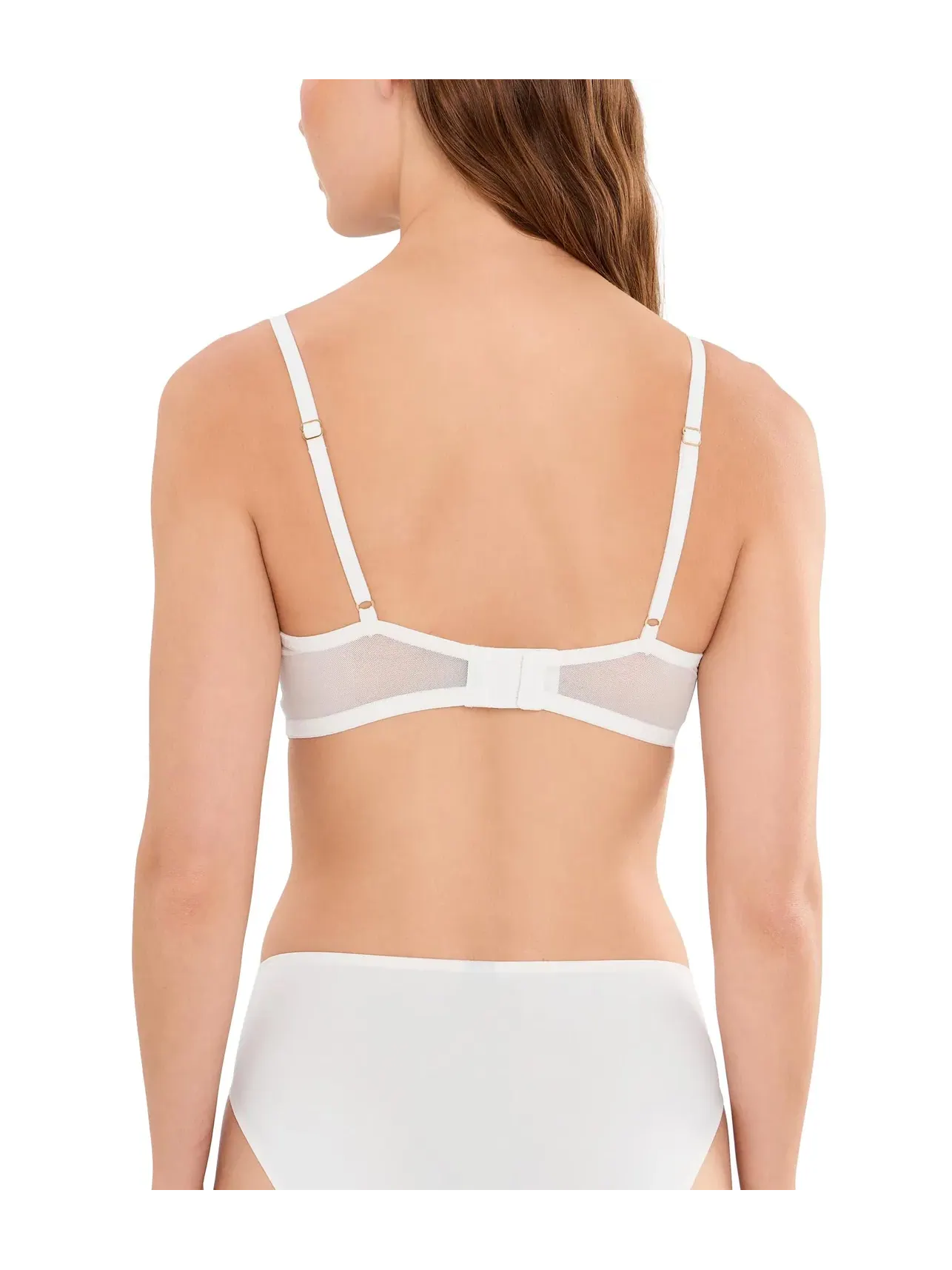 Бюстгальтер на косточках без подкладки Peony Unlined Underwire Natori — изображение 4 из 5, белый/черный