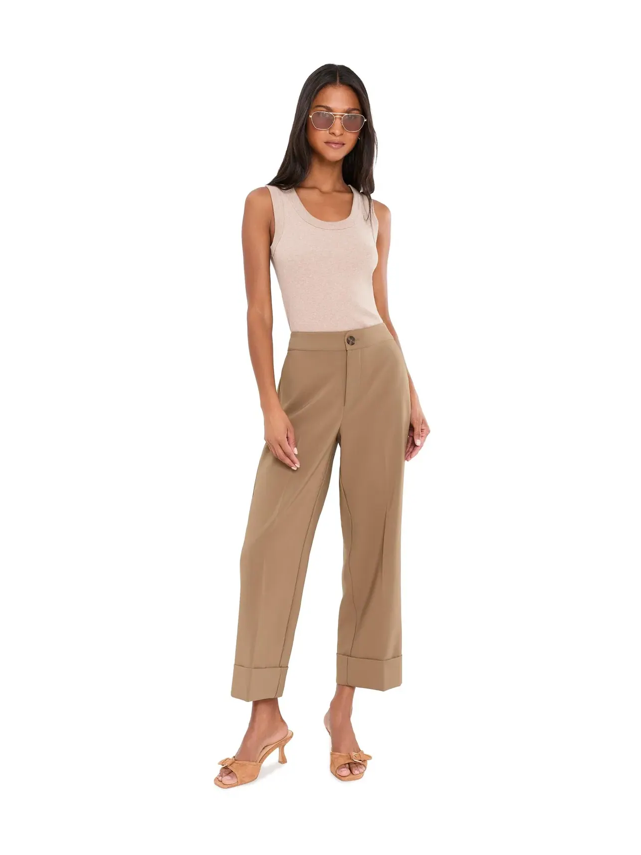 Брюки Clarendon Sleek Stretch с манжетами до щиколотки Nic+Zoe — изображение 2 из 5, коричневый