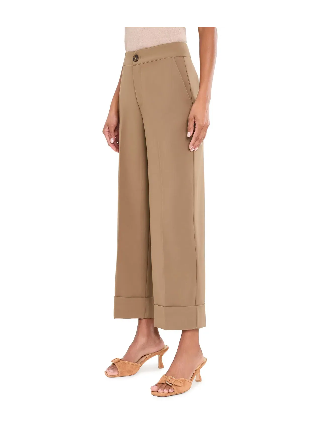 Брюки Clarendon Sleek Stretch с манжетами до щиколотки Nic+Zoe — изображение 3 из 5, коричневый