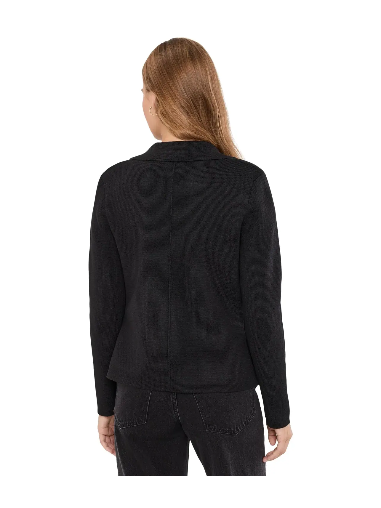 Элегантный вязаный блейзер по фигуре, размер петит Petite Elegant Knit Tailored Blazer Nic+Zoe — изображение 4 из 5, черный