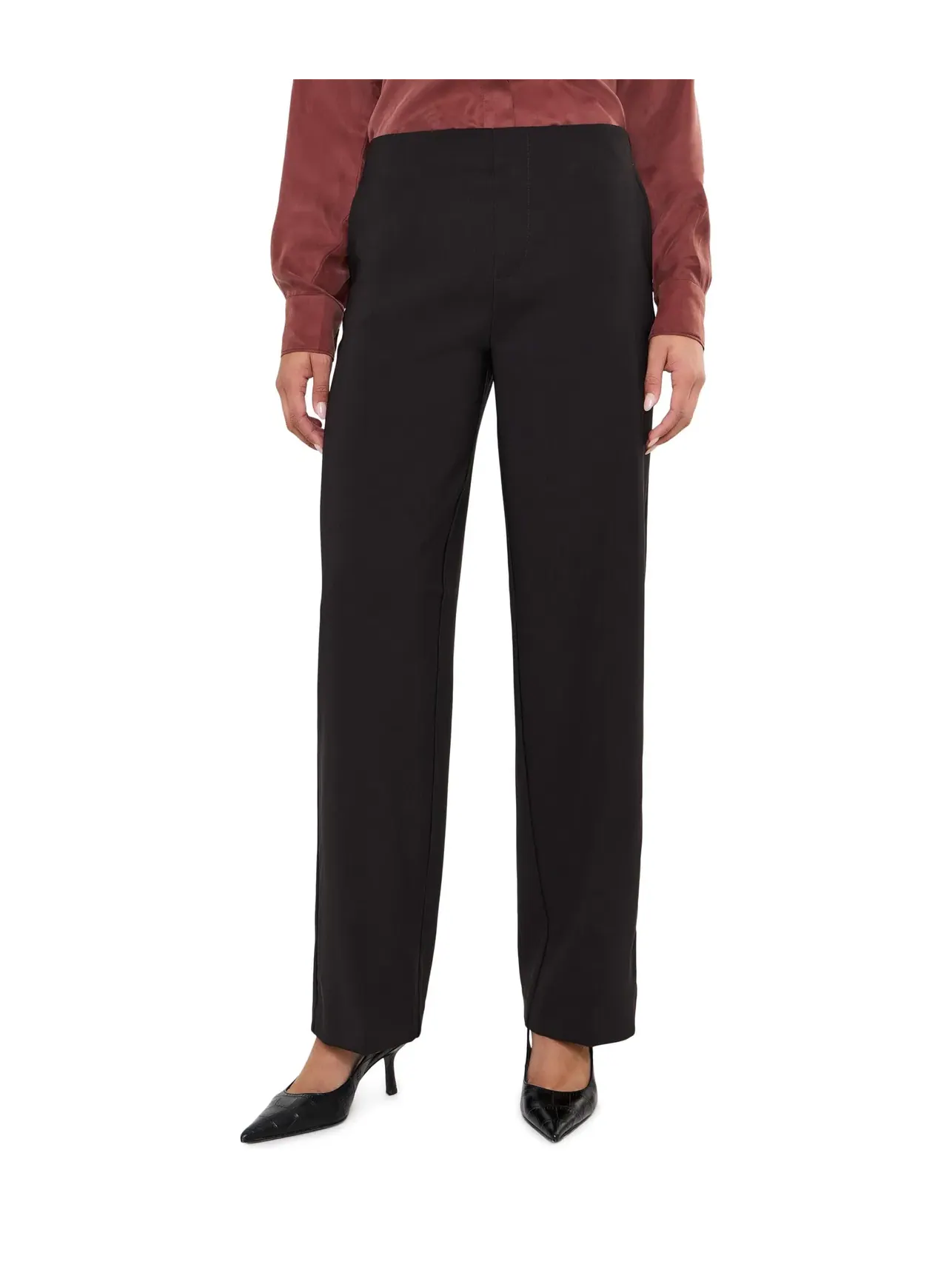 Брюки 31" Lenox Wide Leg Sleek Stretch Pants Nic+Zoe — изображение 1 из 5, черный