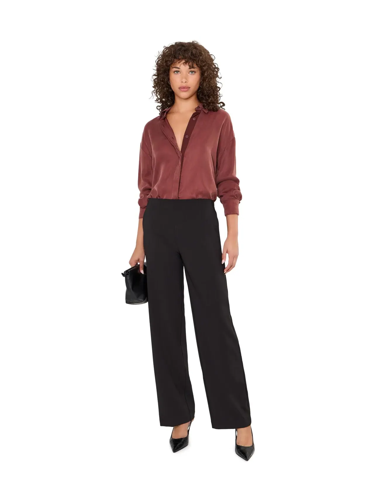Брюки 31" Lenox Wide Leg Sleek Stretch Pants Nic+Zoe — изображение 2 из 5, черный