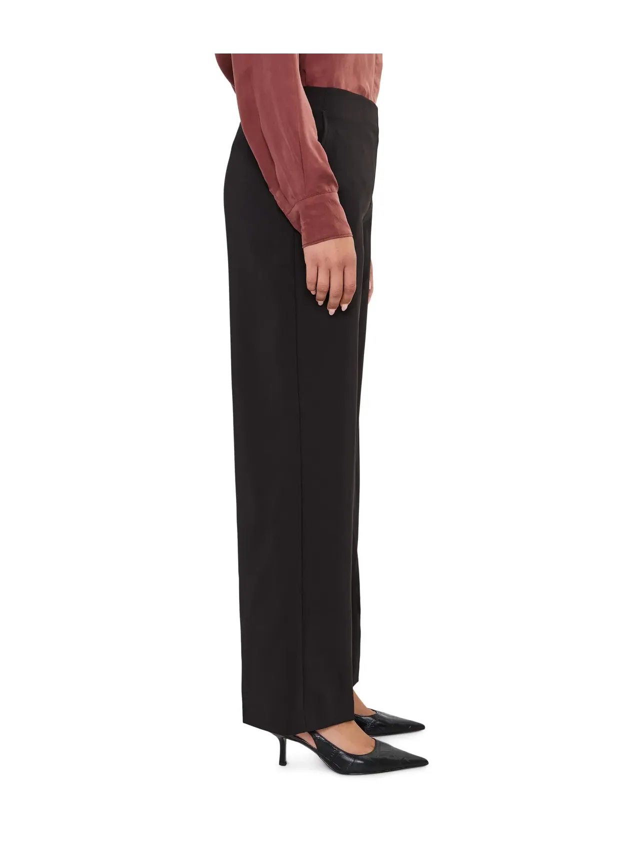 Брюки 31" Lenox Wide Leg Sleek Stretch Pants Nic+Zoe — изображение 3 из 5, черный