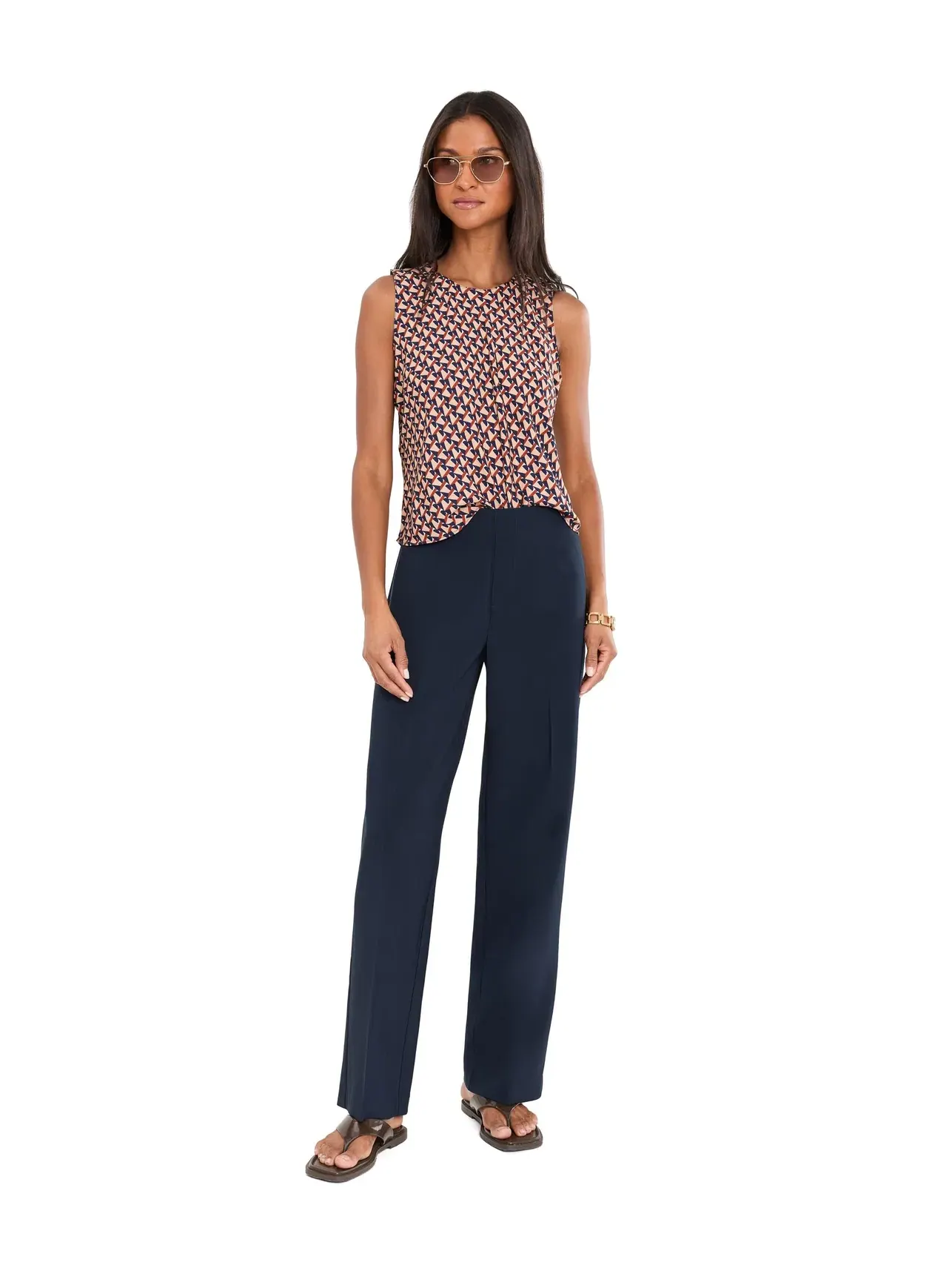 Брюки 31" Lenox Wide Leg Sleek Stretch Pants Nic+Zoe — изображение 2 из 5, темный индиго