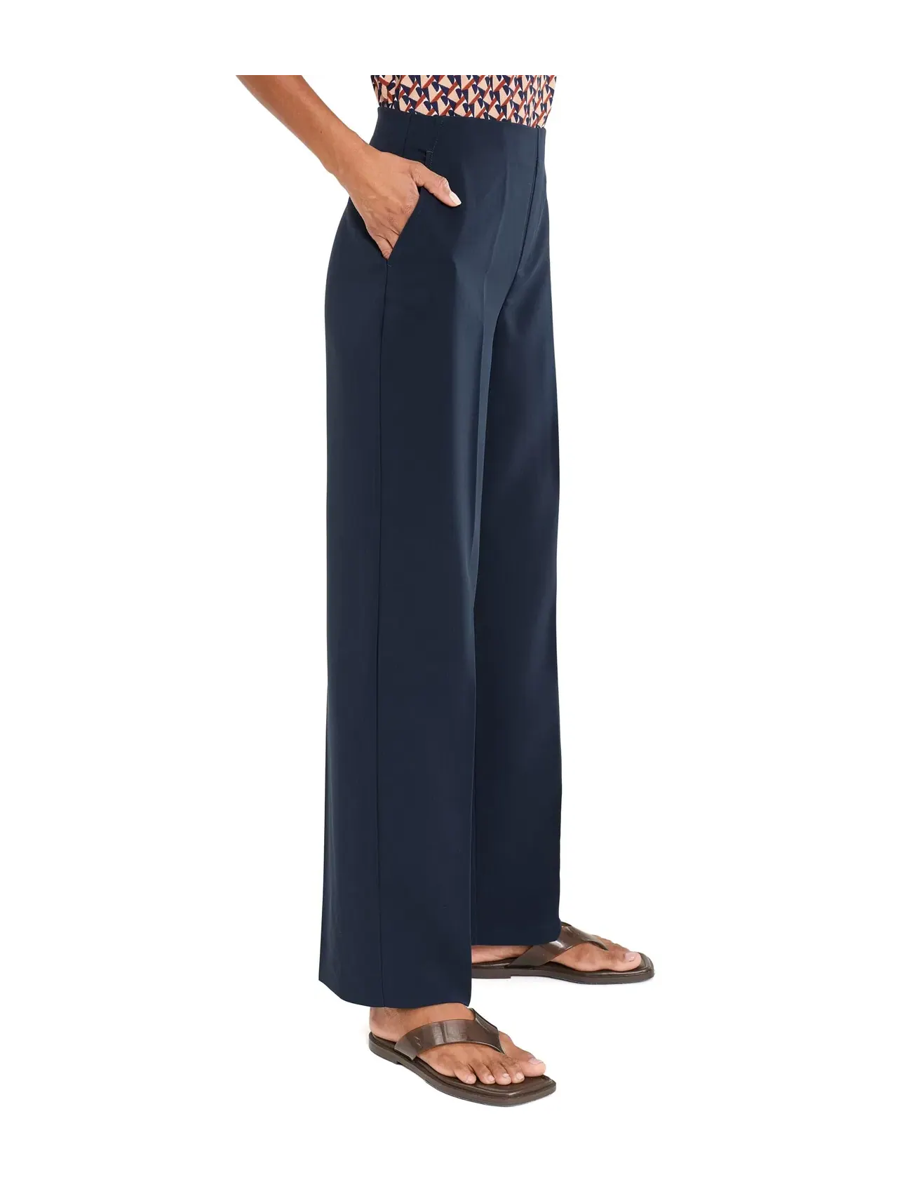 Брюки 31" Lenox Wide Leg Sleek Stretch Pants Nic+Zoe — изображение 3 из 5, темный индиго