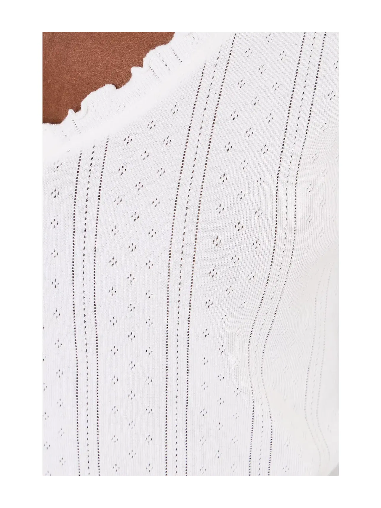 Футболка с длинным рукавом Pointelle Rib Cleo Nic+Zoe — изображение 5 из 5, белый