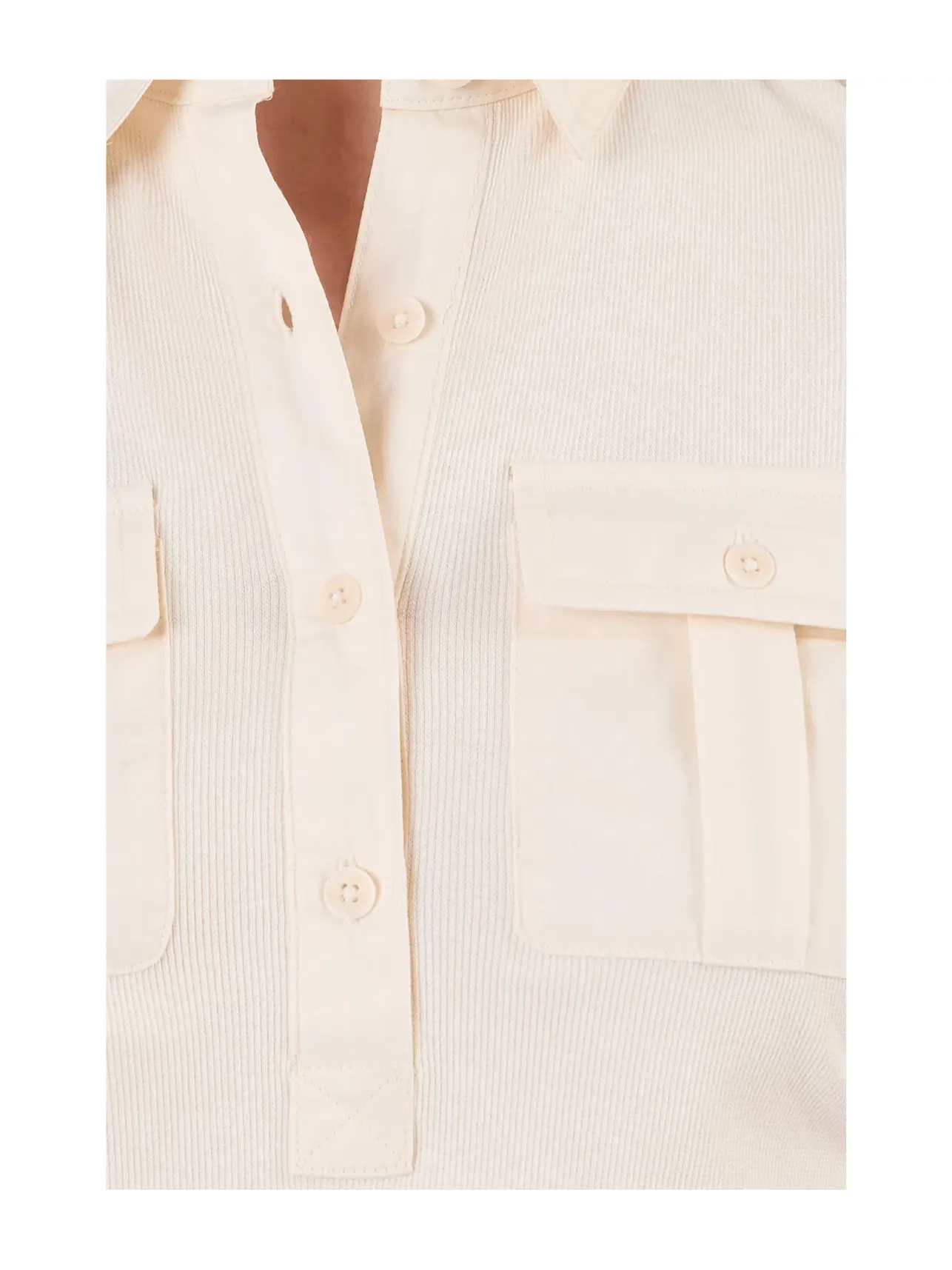 Топ с воротником и рукавом до локтя в рубчик Rib-Knit Elbow-Sleeve Collared Top Lauren Ralph Lauren — изображение 5 из 5