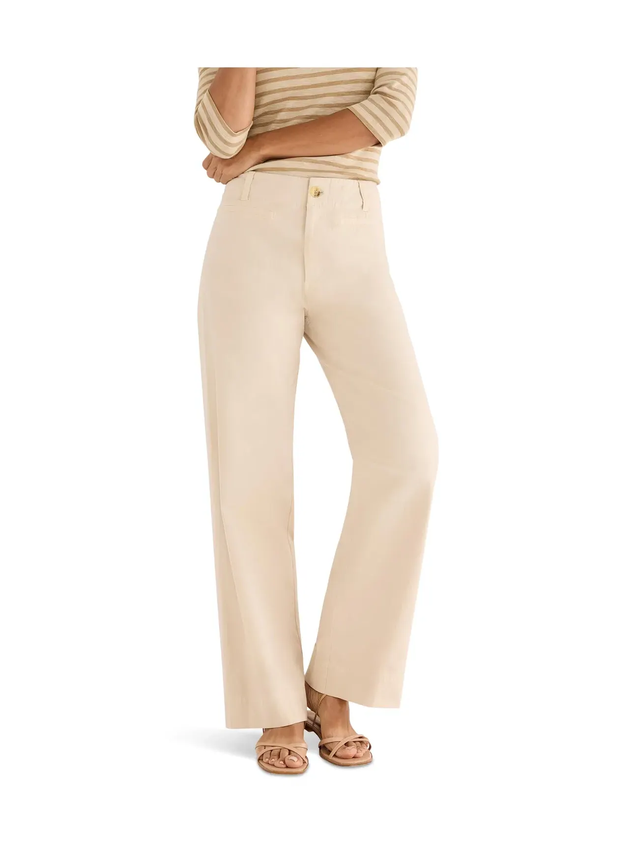 Брюки 31" Highland Wide Leg Soft Stretch Pant Nic+Zoe — изображение 1 из 4, бежевый