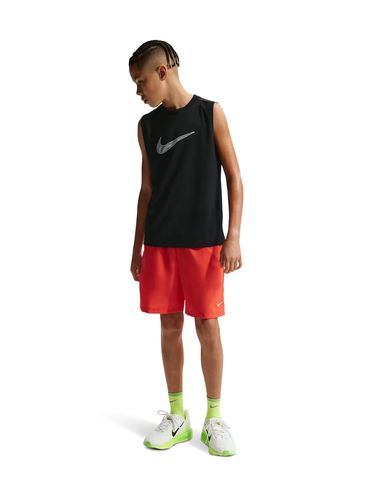 Спортивный топ без рукавов Multi Dri-FIT Sleeveless Top (для маленьких и больших детей) Nike Kids — черный