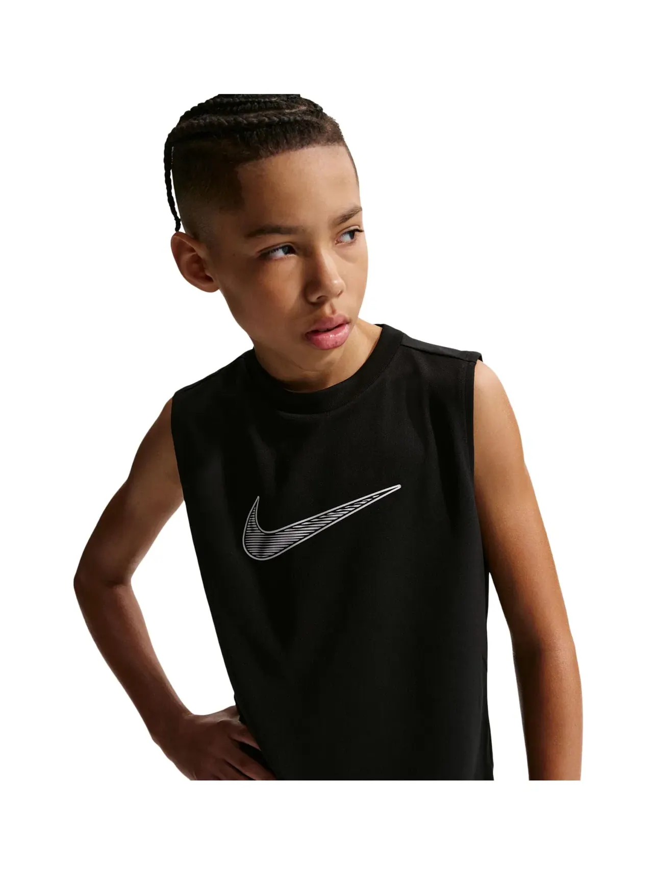 Спортивный топ без рукавов Multi Dri-FIT Sleeveless Top (для маленьких и больших детей) Nike Kids — изображение 3 из 5