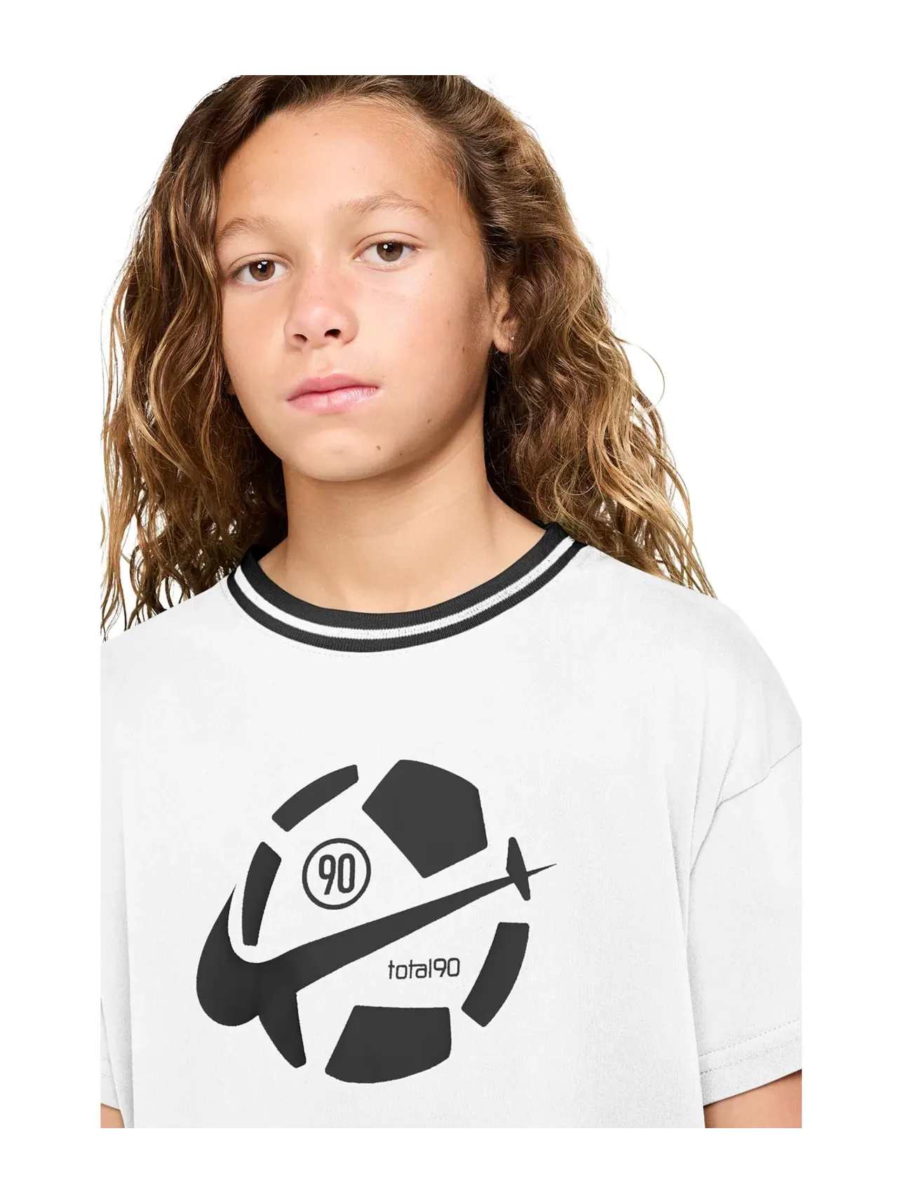 Футболка Dri-FIT Total 90 (для маленьких и больших детей) Nike Kids — изображение 3 из 3, белый