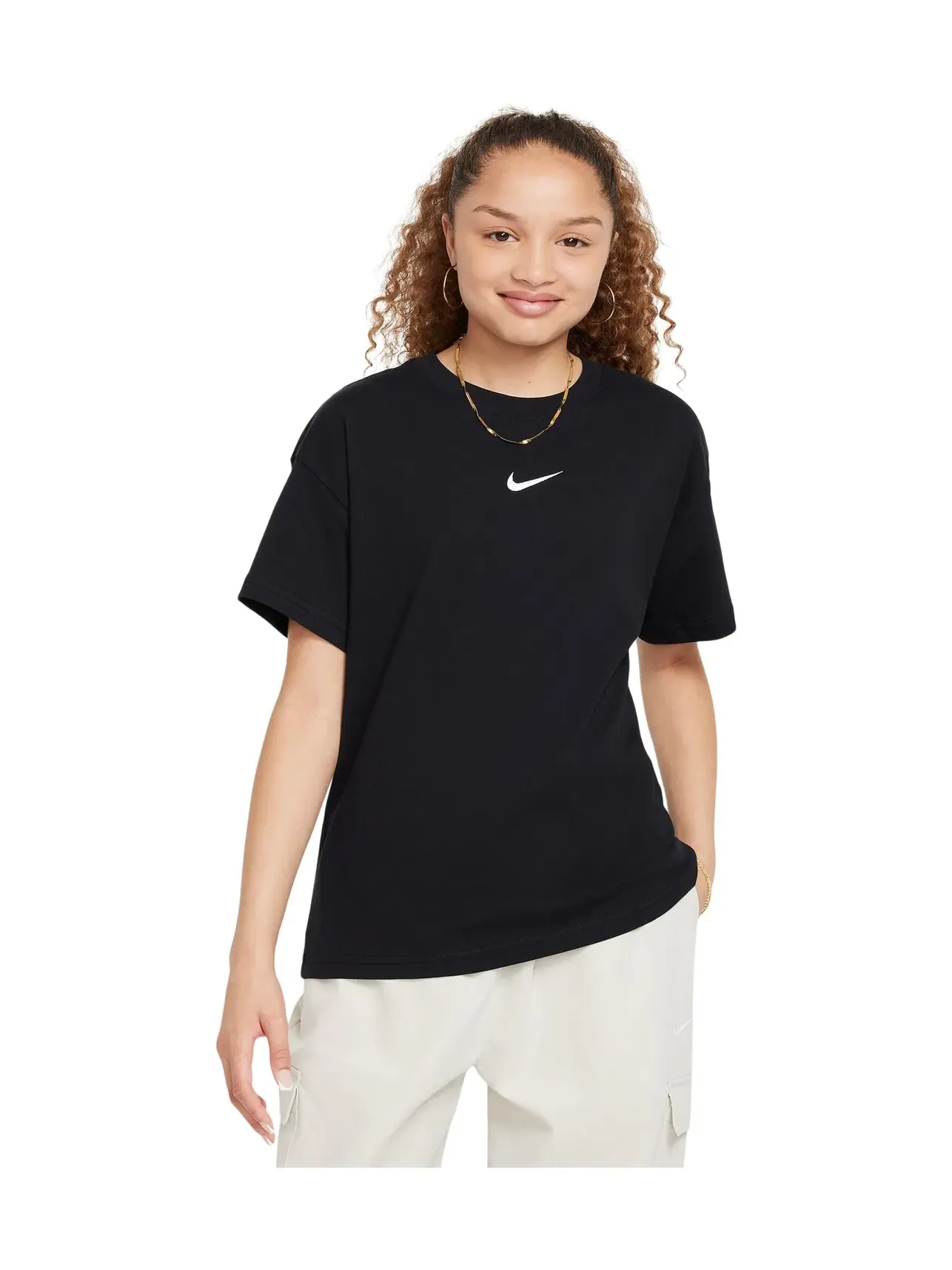 Спортивная базовая футболка (для маленьких и больших детей) Nike Kids — черный