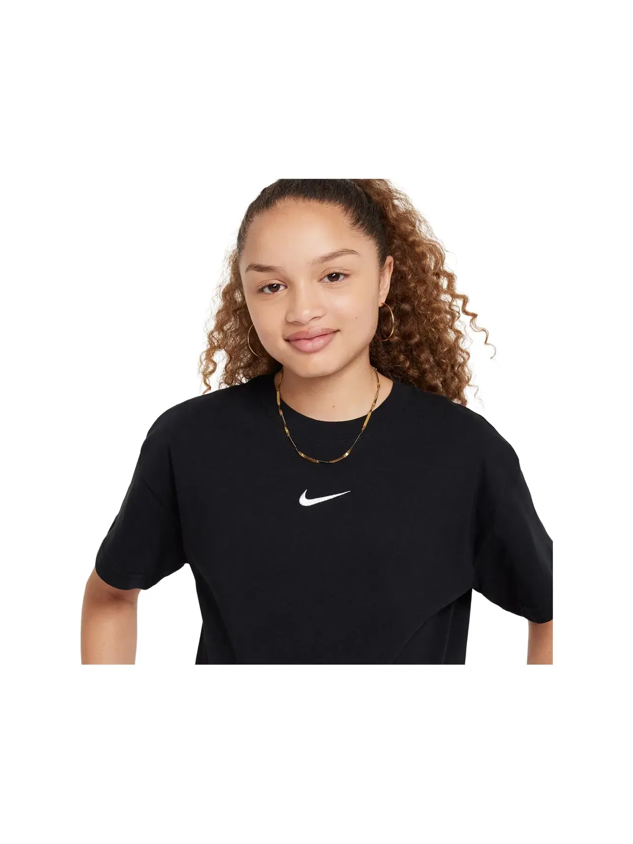 Спортивная базовая футболка (для маленьких и больших детей) Nike Kids — изображение 4 из 5, черный