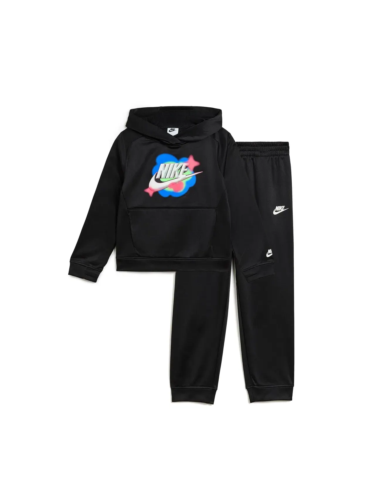 Комплект из худи и брюк Dri-FIT (для маленьких детей) Nike Kids — изображение 1 из 3, черный
