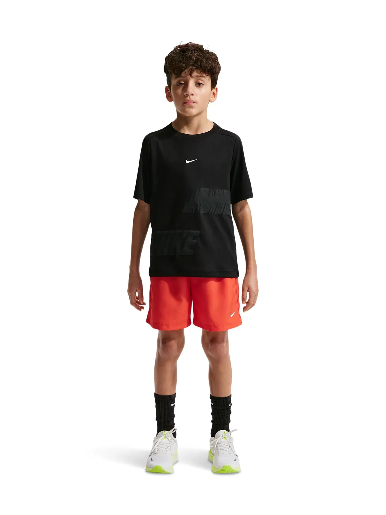 Футболка с коротким рукавом Multi Dri-FIT (для маленьких и больших детей) Nike Kids — изображение 1 из 5, черный/белый