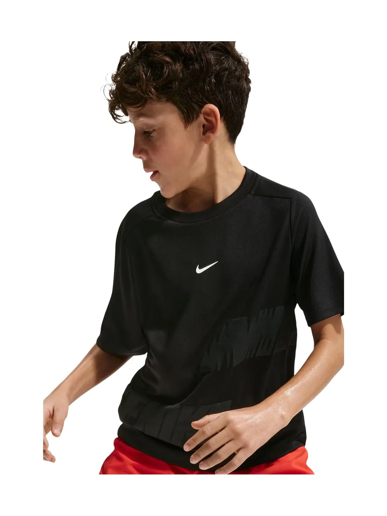 Футболка с коротким рукавом Multi Dri-FIT (для маленьких и больших детей) Nike Kids — изображение 3 из 5, черный/белый
