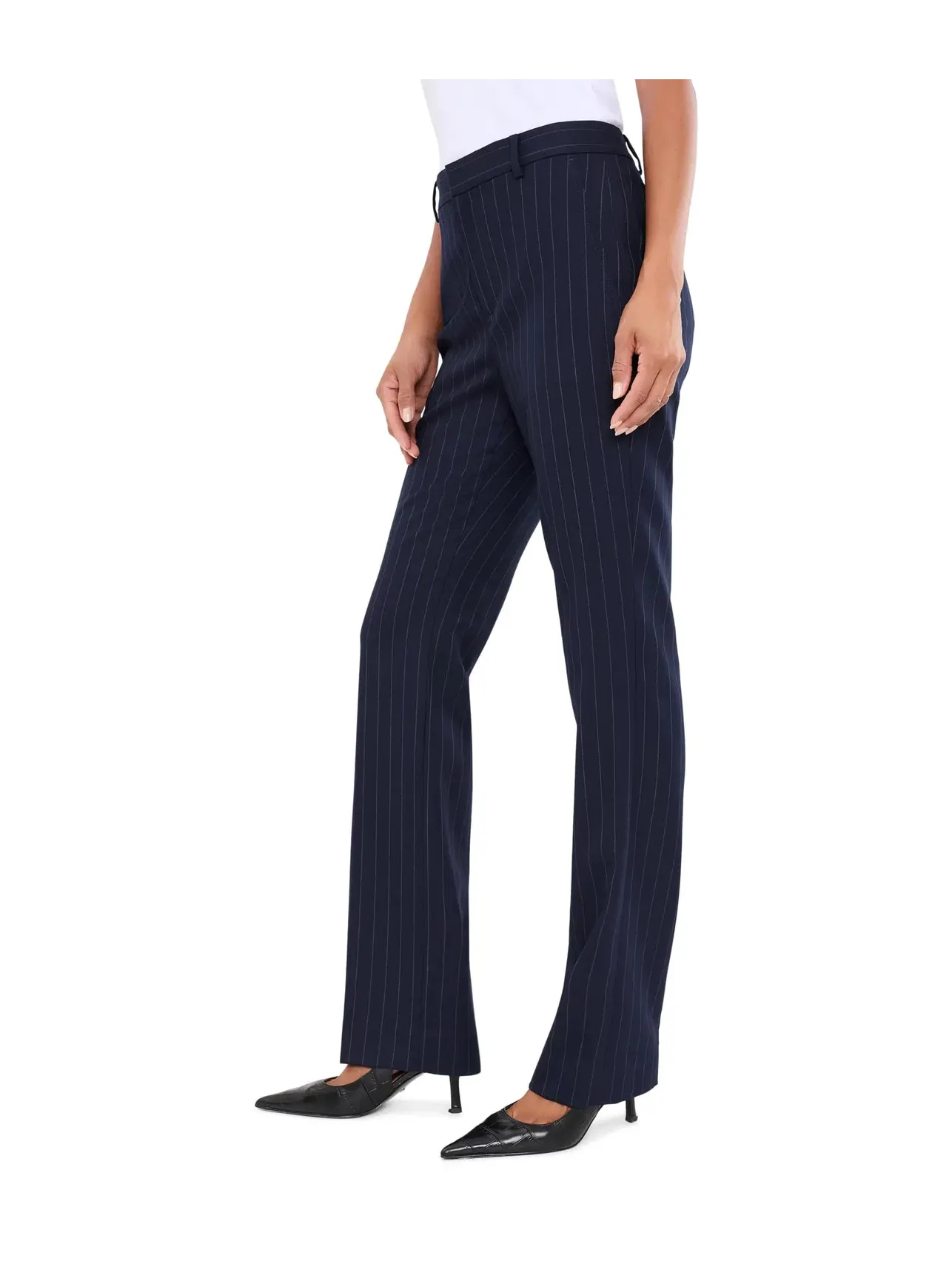 Прямые брюки из шерстяной саржи в тонкую полоску Lauren Ralph Lauren — изображение 3 из 5, темно-синий/кремовый