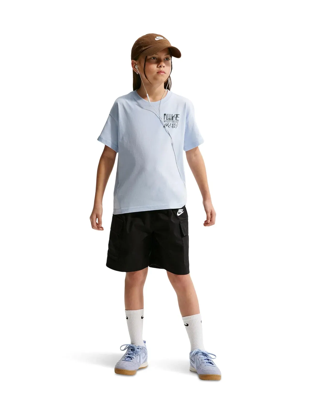 Спортивная футболка Swoosh Sounds 90-х (для маленьких и больших детей) Nike Kids — изображение 1 из 5, синий