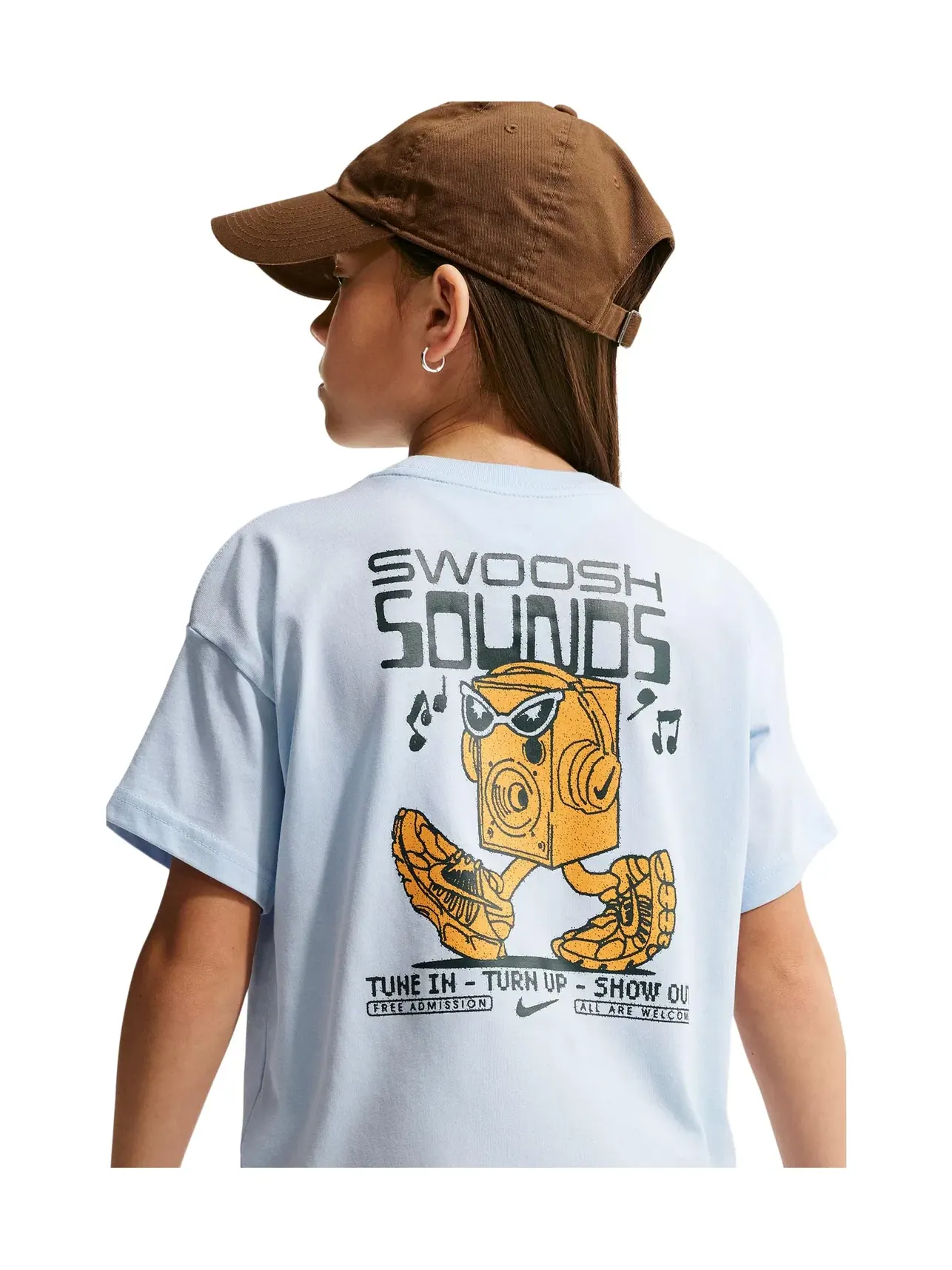 Спортивная футболка Swoosh Sounds 90-х (для маленьких и больших детей) Nike Kids — изображение 4 из 5, синий