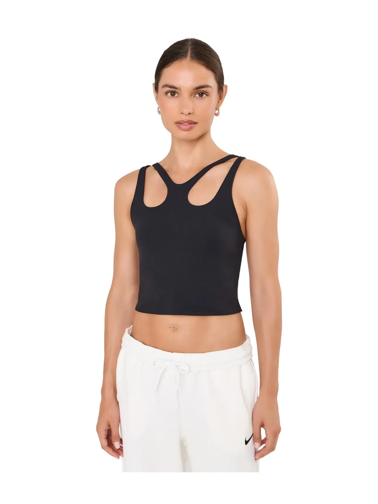 Спортивный бюстгальтер с новым дизайном Dri-FIT Zenvy Tank Novelty Sports Bra Nike — изображение 1 из 5, черный/серый