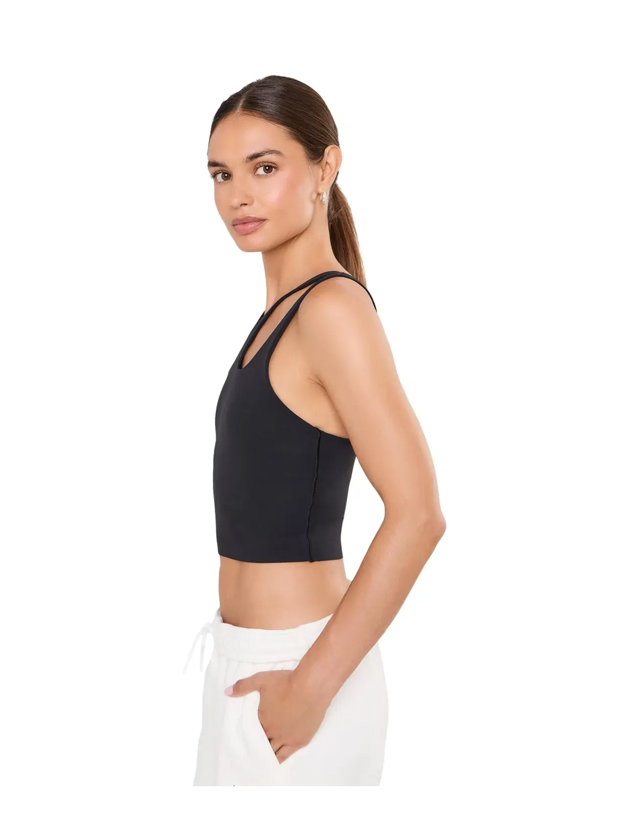 Спортивный бюстгальтер с новым дизайном Dri-FIT Zenvy Tank Novelty Sports Bra Nike — изображение 3 из 5, черный/серый