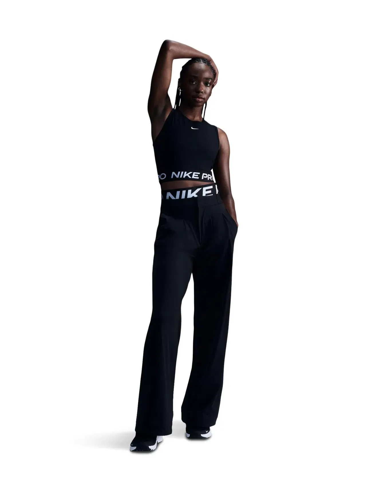 Укороченная майка Pro Dri-FIT Nike — изображение 1 из 5, черный/белый