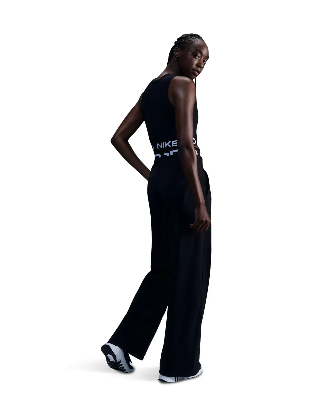 Укороченная майка Pro Dri-FIT Nike — изображение 3 из 5, черный/белый