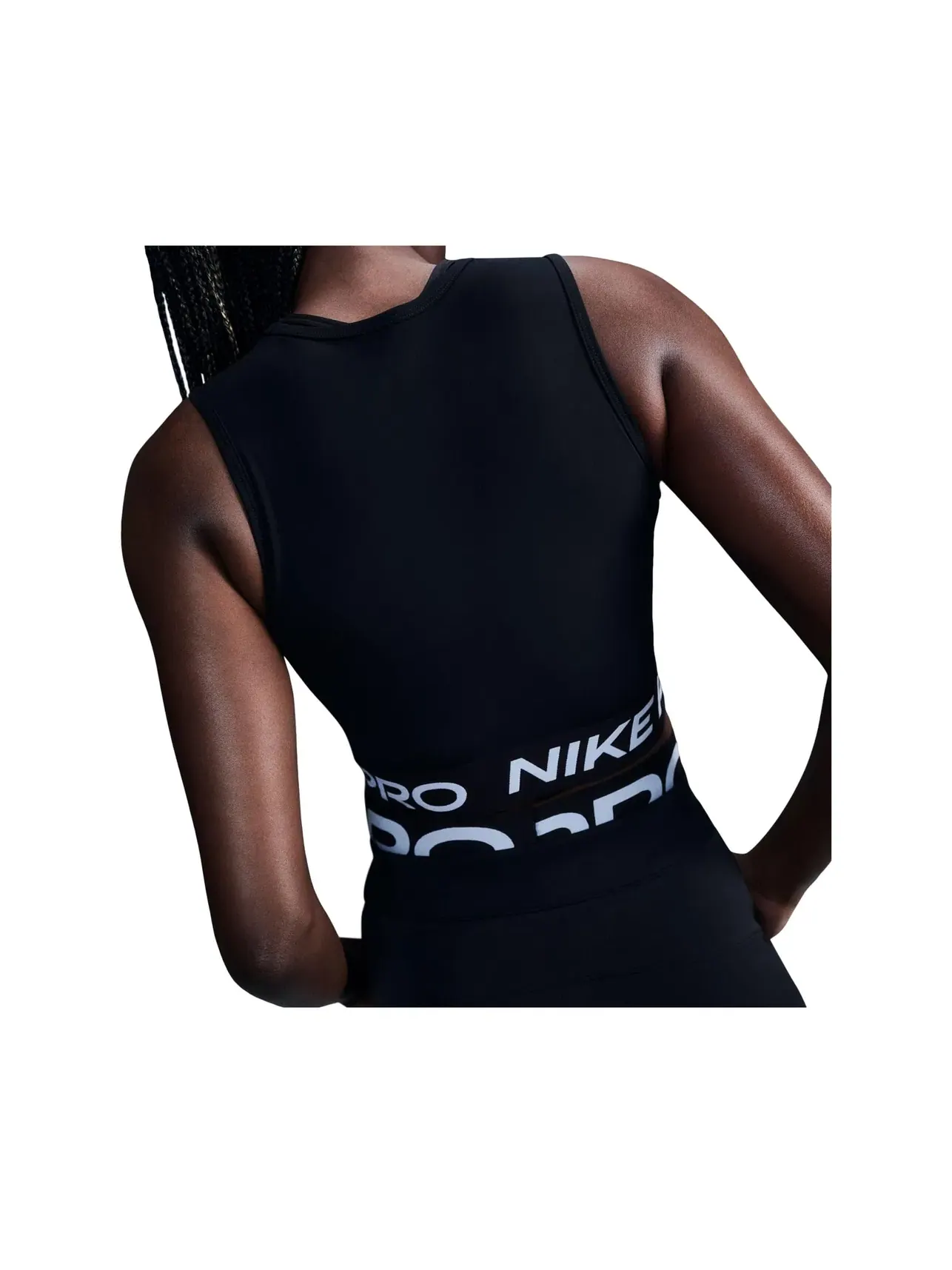 Укороченная майка Pro Dri-FIT Nike — изображение 4 из 5, черный/белый