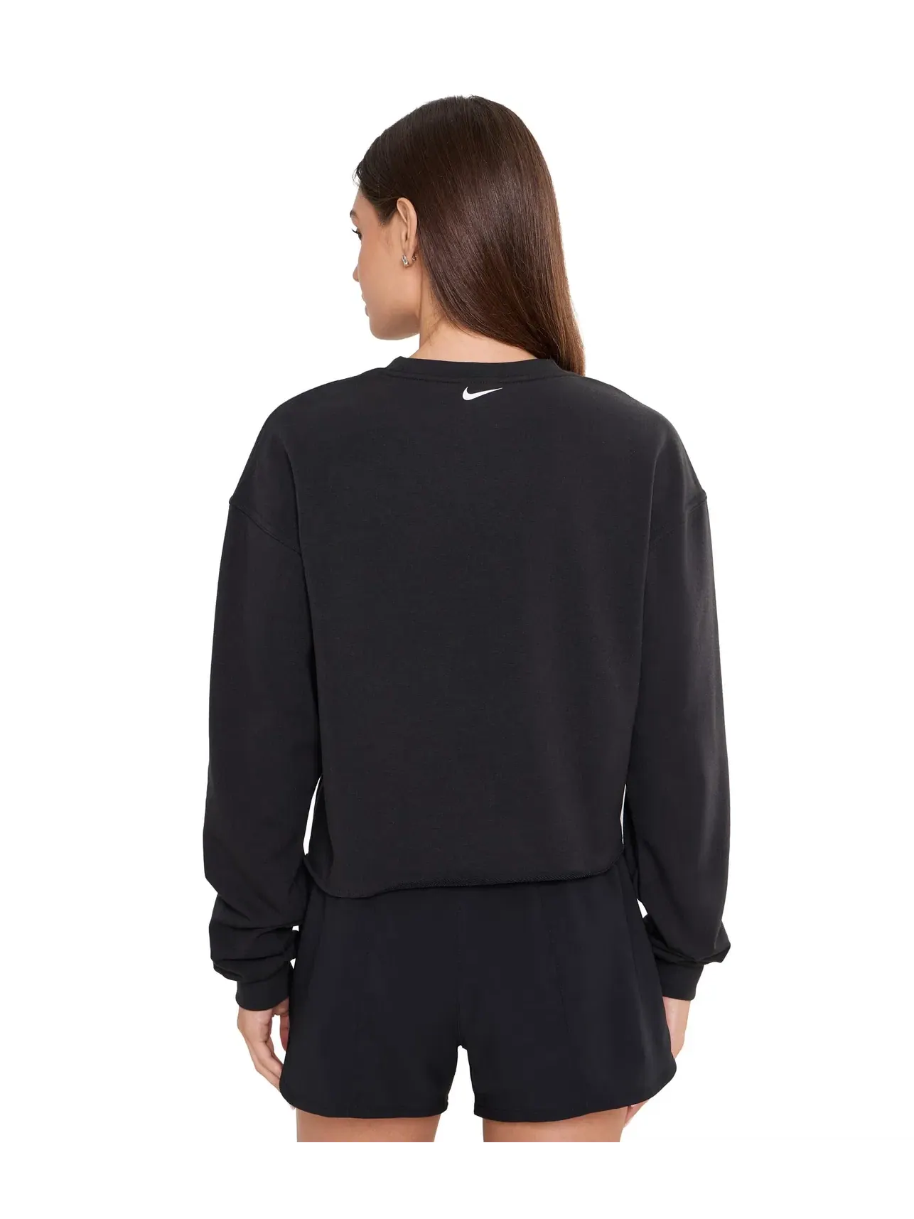 Спортивный топ Pro Dri-FIT Crew Fleece Training Top Gradient Nike — изображение 4 из 5, черный/белый