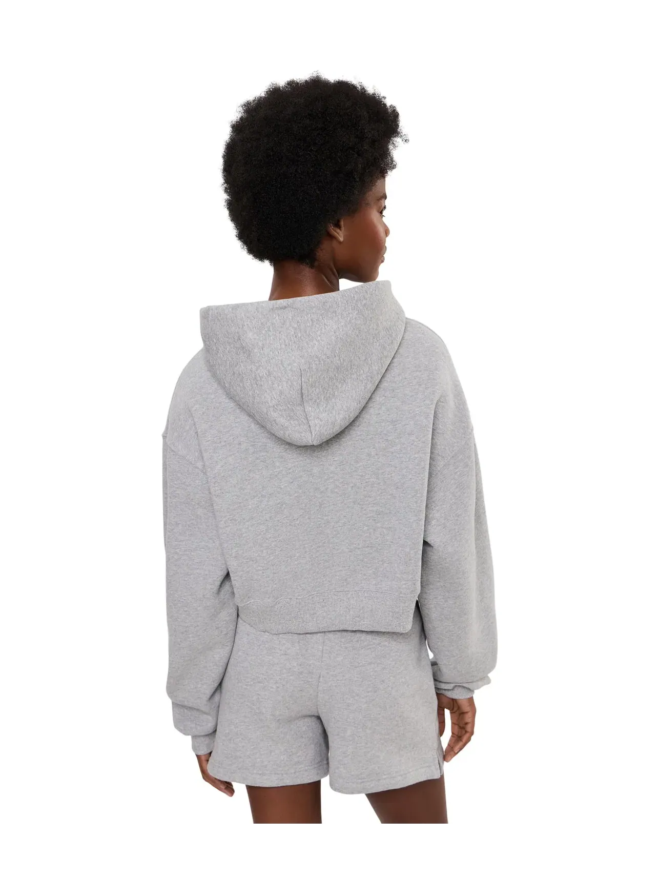 Укороченная толстовка Studio Fleece средней плотности на молнии. Nike — изображение 4 из 5, темный серый
