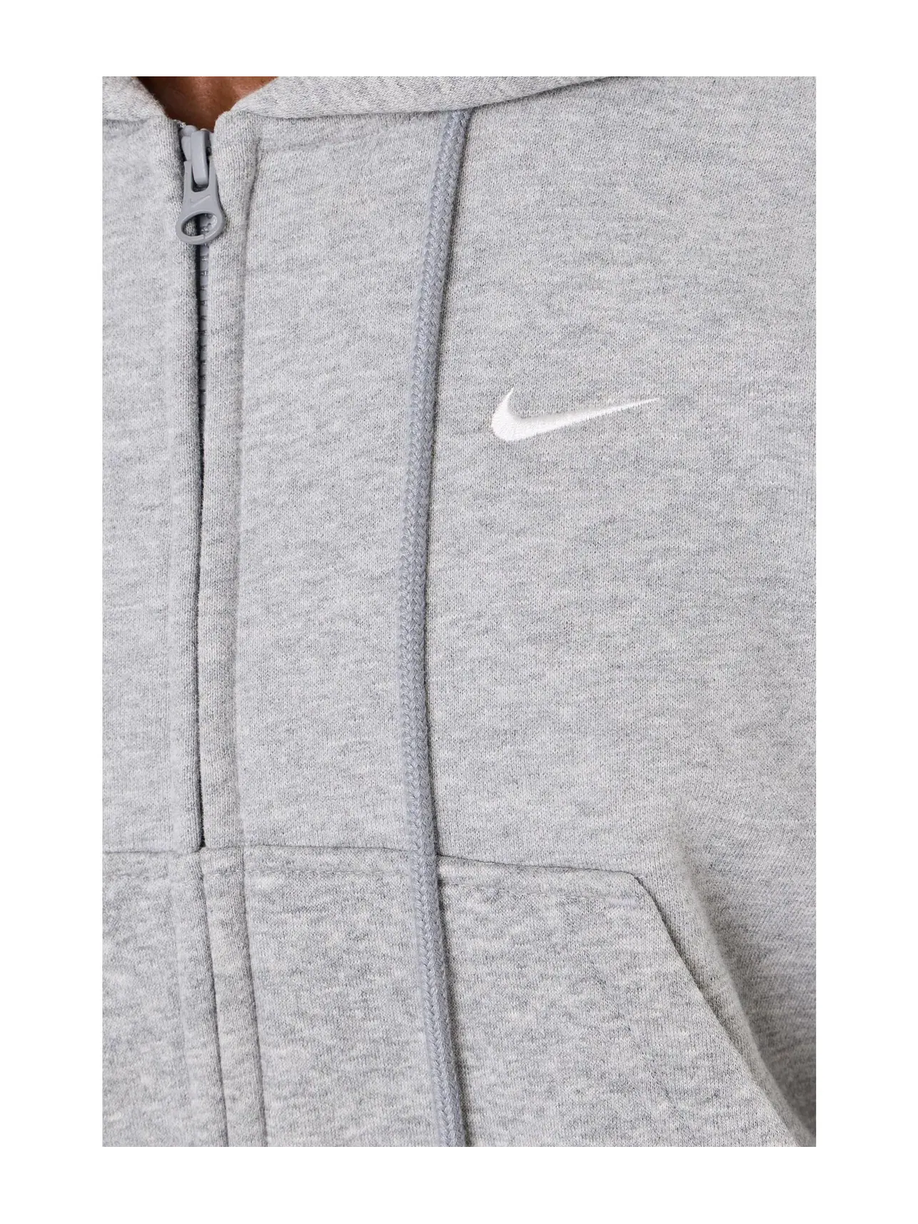 Укороченная толстовка Studio Fleece средней плотности на молнии. Nike — изображение 5 из 5, темный серый