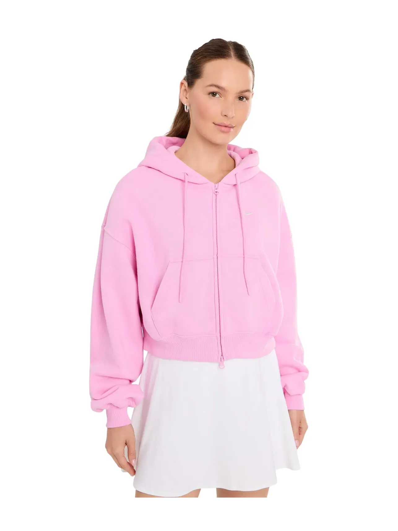 Укороченная толстовка Studio Fleece средней плотности на молнии. Nike — изображение 1 из 5, розовый