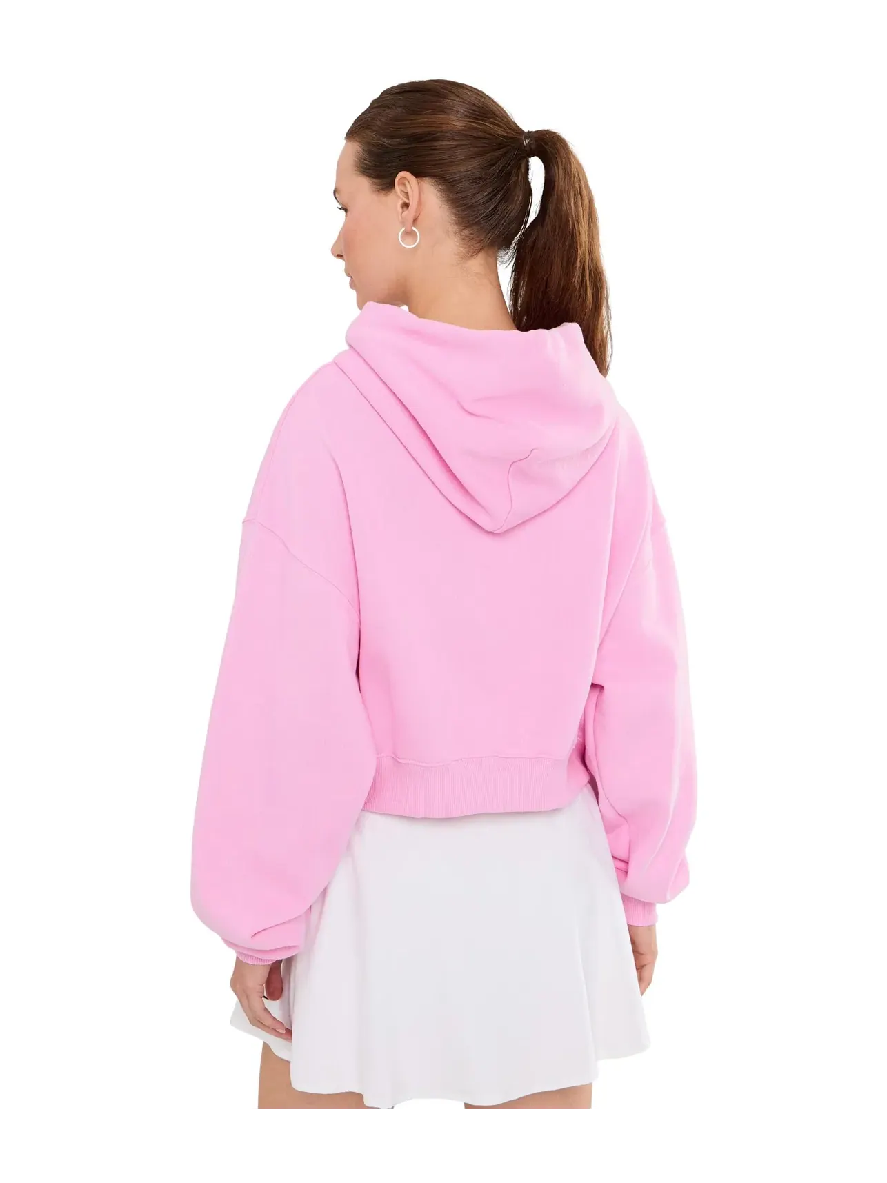 Укороченная толстовка Studio Fleece средней плотности на молнии. Nike — изображение 4 из 5, розовый