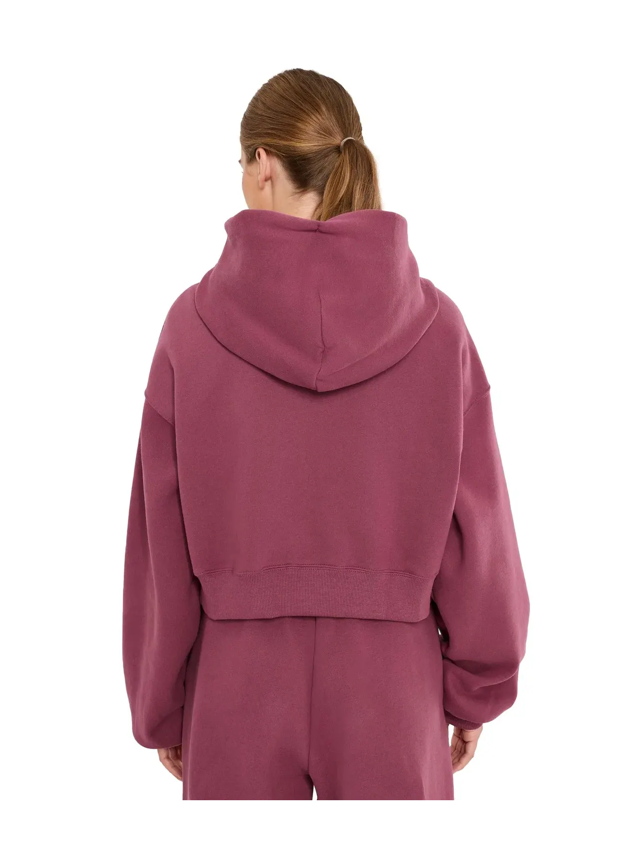 Укороченная толстовка Studio Fleece средней плотности на молнии. Nike — изображение 4 из 5, розовый