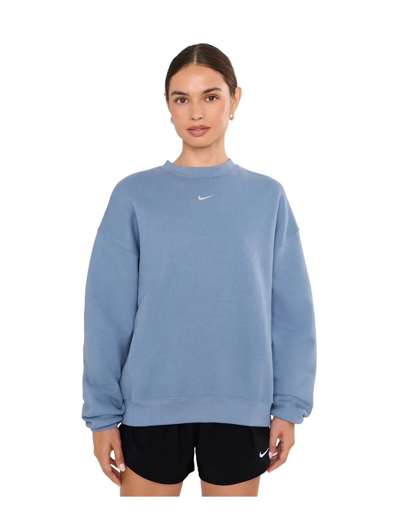 Толстовка Studio Fleece средней плотности с круглым вырезом свободного кроя Nike — изображение 1 из 5, синий