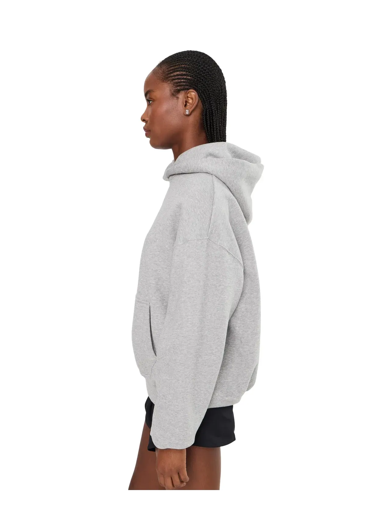 Толстовка с капюшоном Studio Fleece средней плотности, свободного кроя. Nike — изображение 3 из 5, темный серый