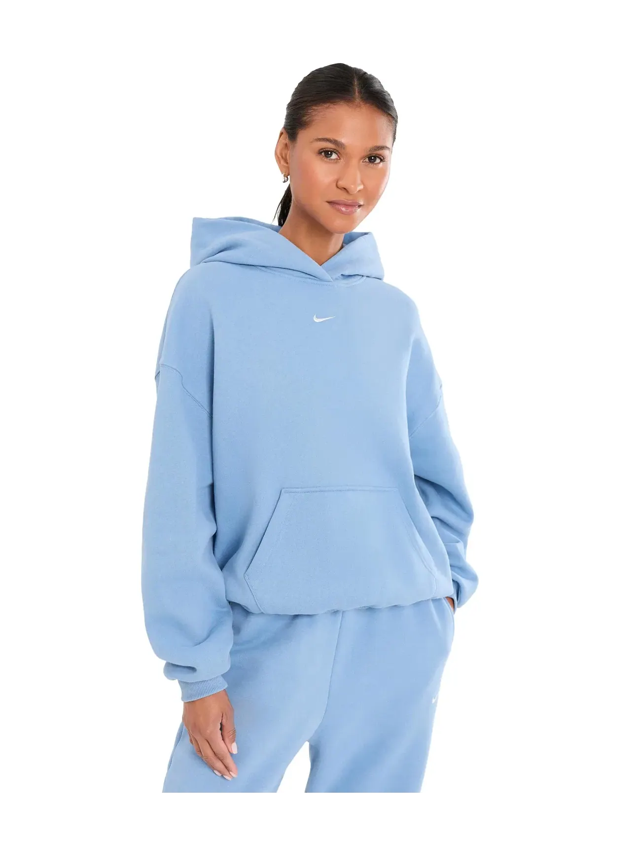 Толстовка с капюшоном Studio Fleece средней плотности, свободного кроя. Nike — изображение 1 из 5, синий