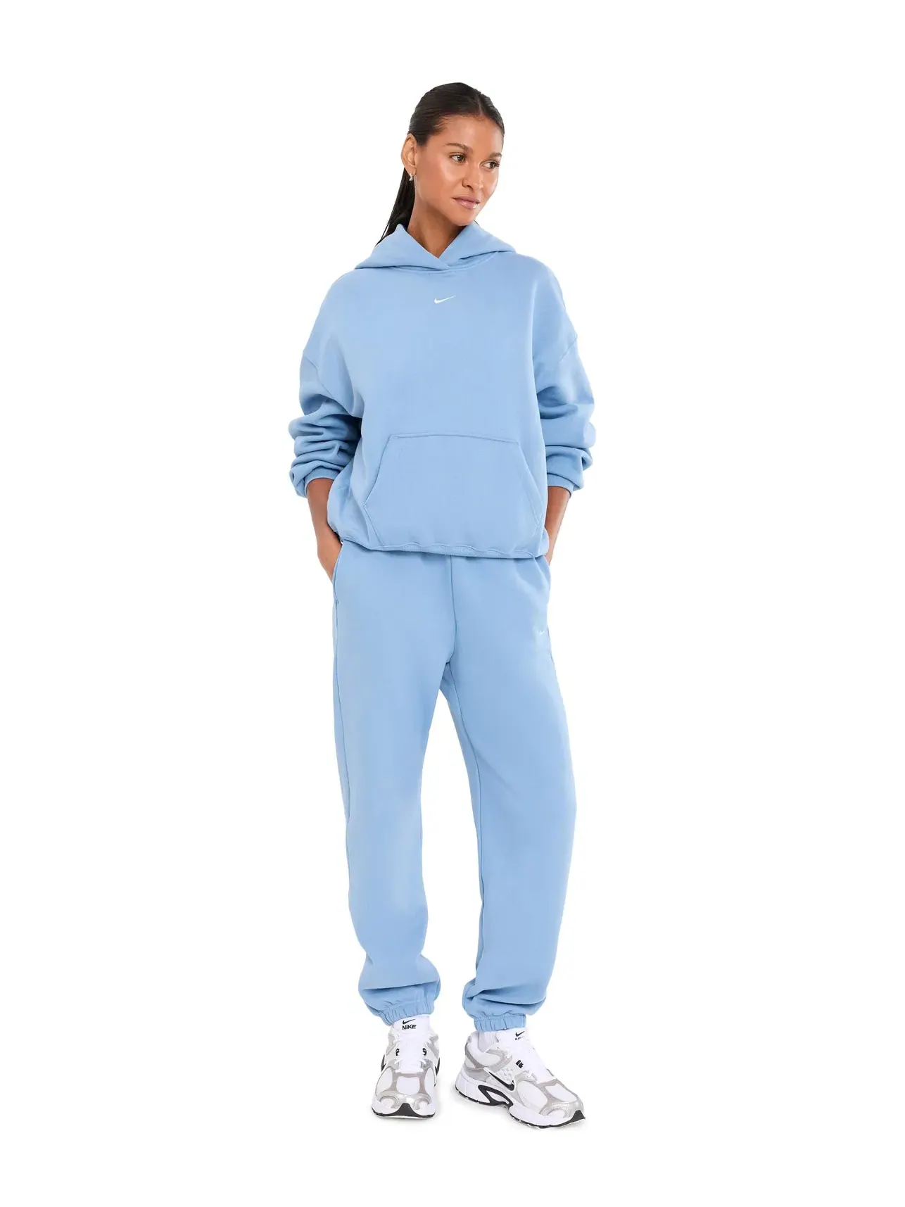 Толстовка с капюшоном Studio Fleece средней плотности, свободного кроя. Nike — изображение 2 из 5, синий