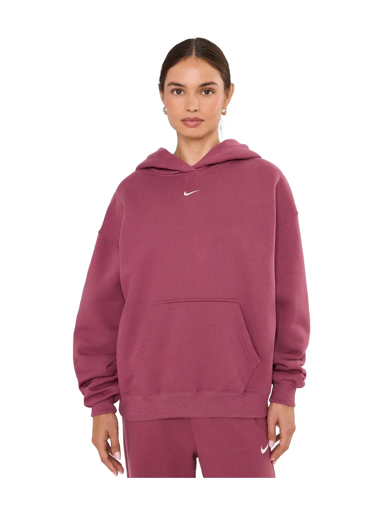 Толстовка с капюшоном Studio Fleece средней плотности, свободного кроя. Nike — изображение 1 из 5, розовый