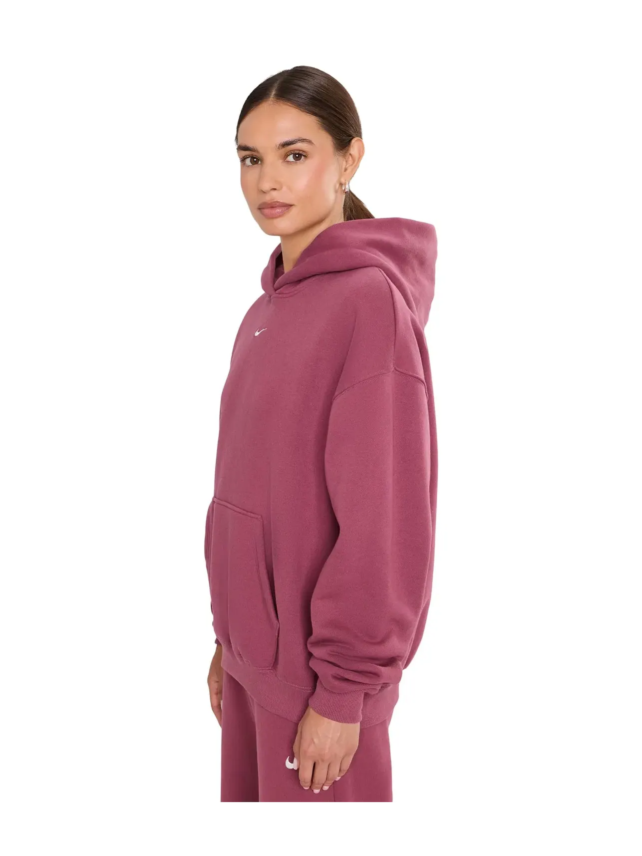 Толстовка с капюшоном Studio Fleece средней плотности, свободного кроя. Nike — изображение 3 из 5, розовый