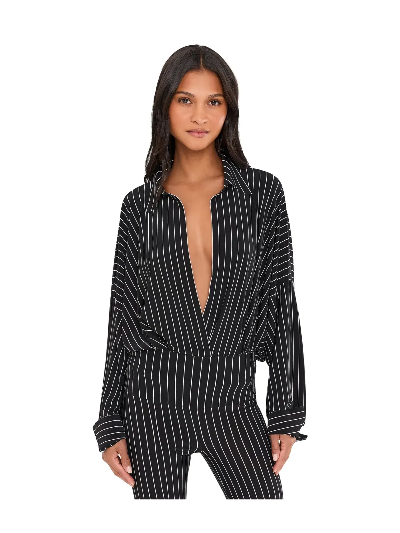 Боди оверсайз Norma Kamali Oversized Norma Kamali Bodysuit — изображение 1 из 5, черный/белый