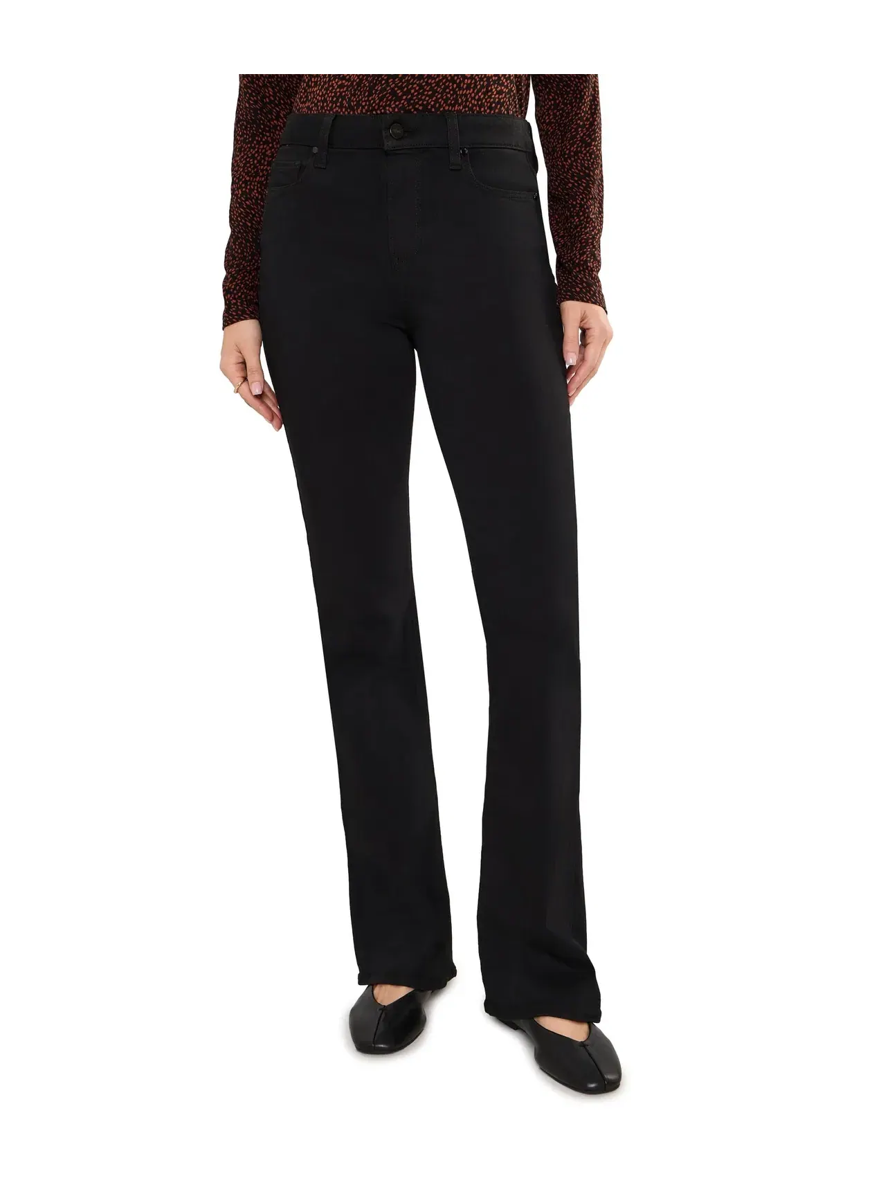 Джинсы 32" High-Rise Laurel Canyon in Black Shadow Paige — изображение 1 из 5, черный