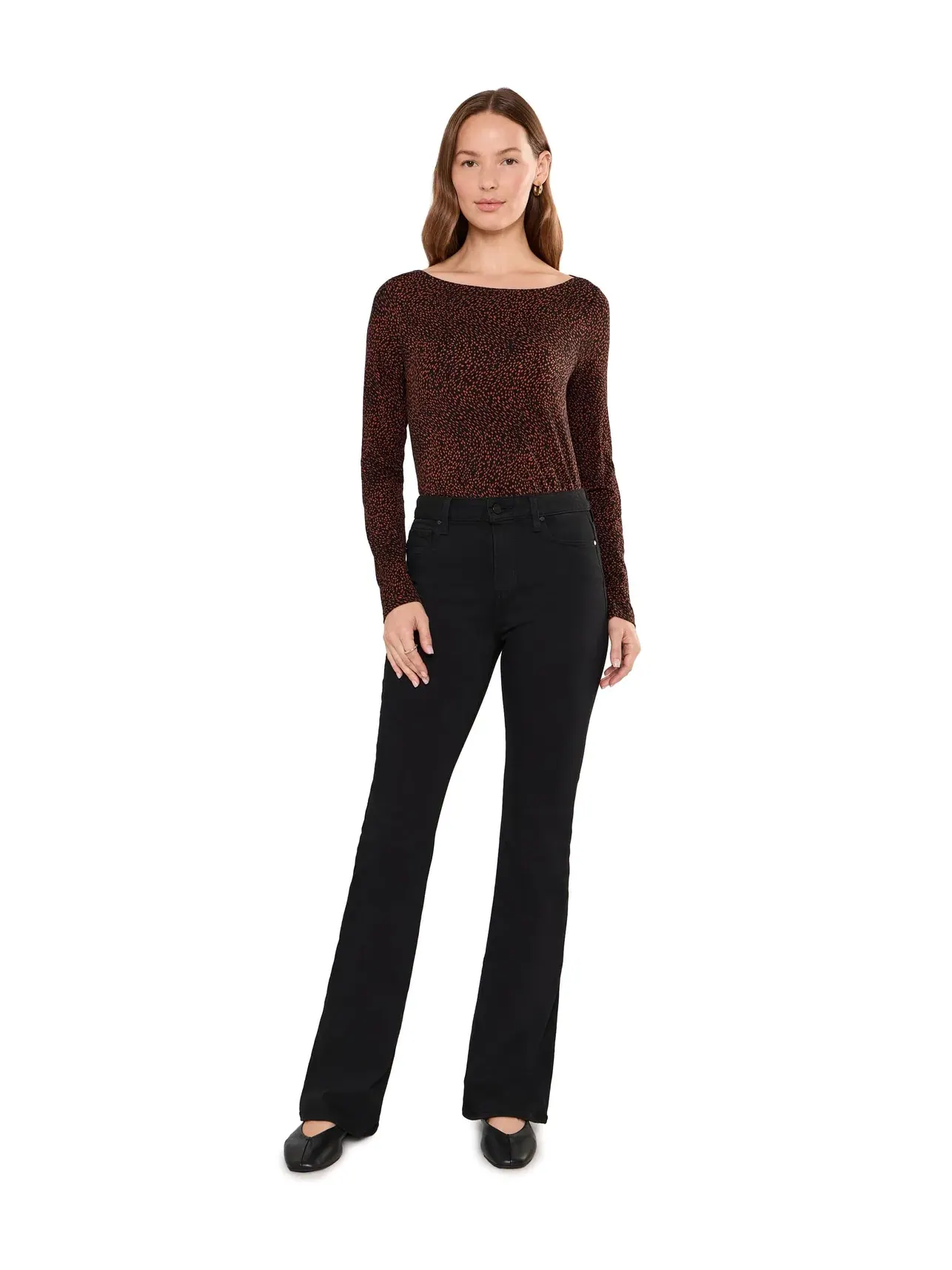 Джинсы 32" High-Rise Laurel Canyon in Black Shadow Paige — изображение 2 из 5, черный