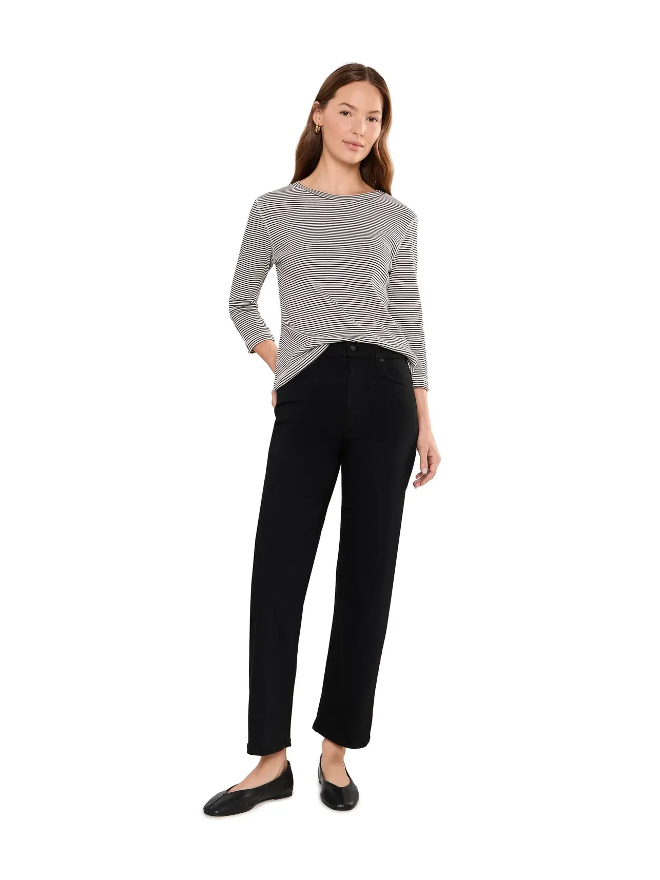 Брюки до щиколотки Stevie Ankle in Black Shadow Paige — изображение 2 из 5, черный