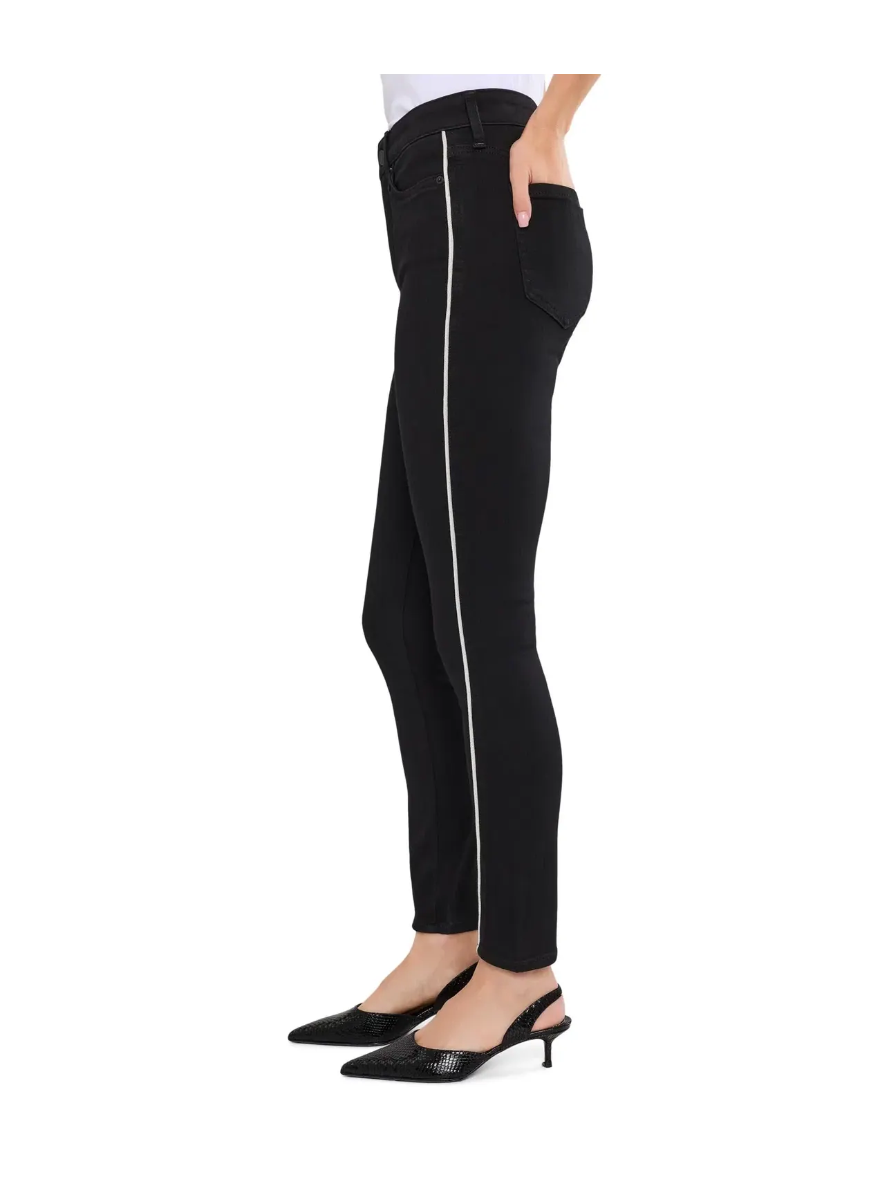 Джинсы Ami Skinny Contour Piping с высокой посадкой Nydj — изображение 3 из 5, черный