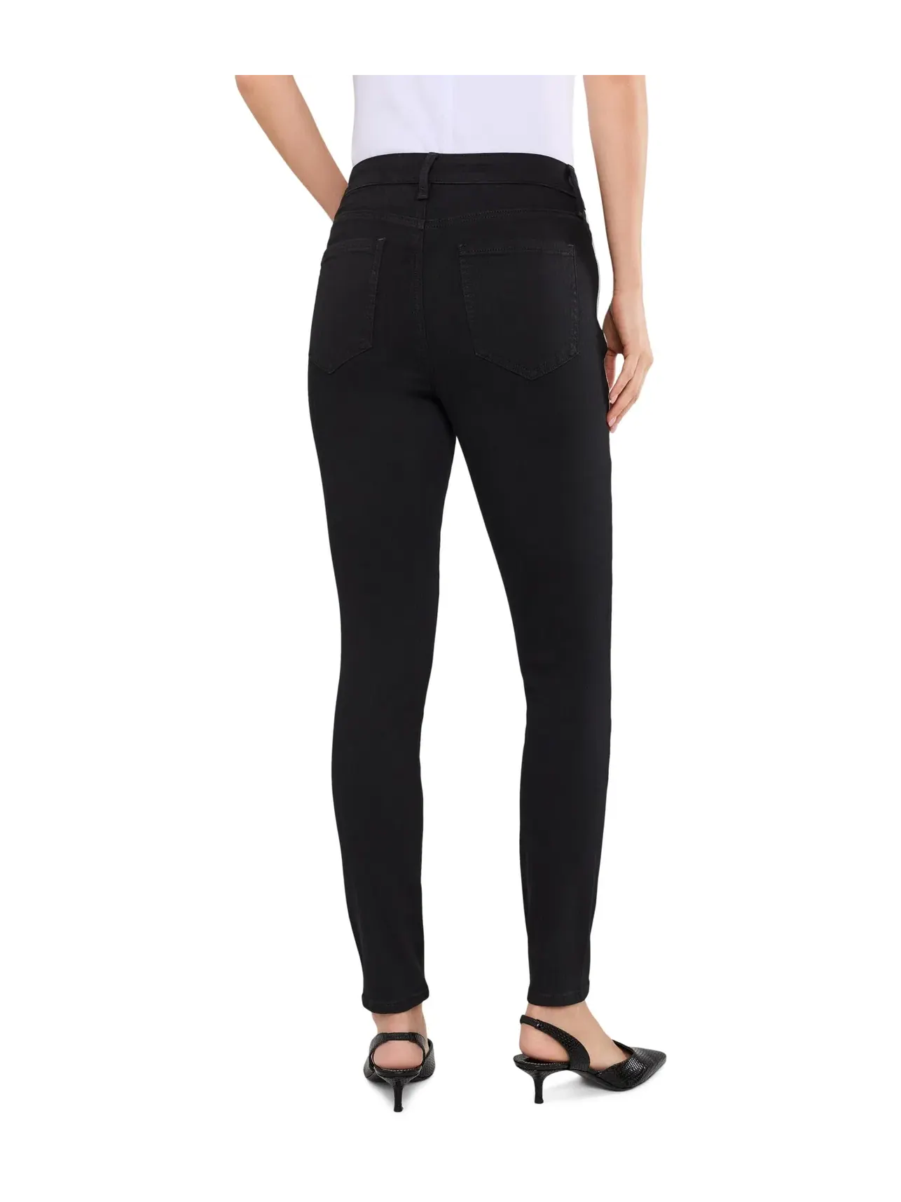 Джинсы Ami Skinny Contour Piping с высокой посадкой Nydj — изображение 4 из 5, черный